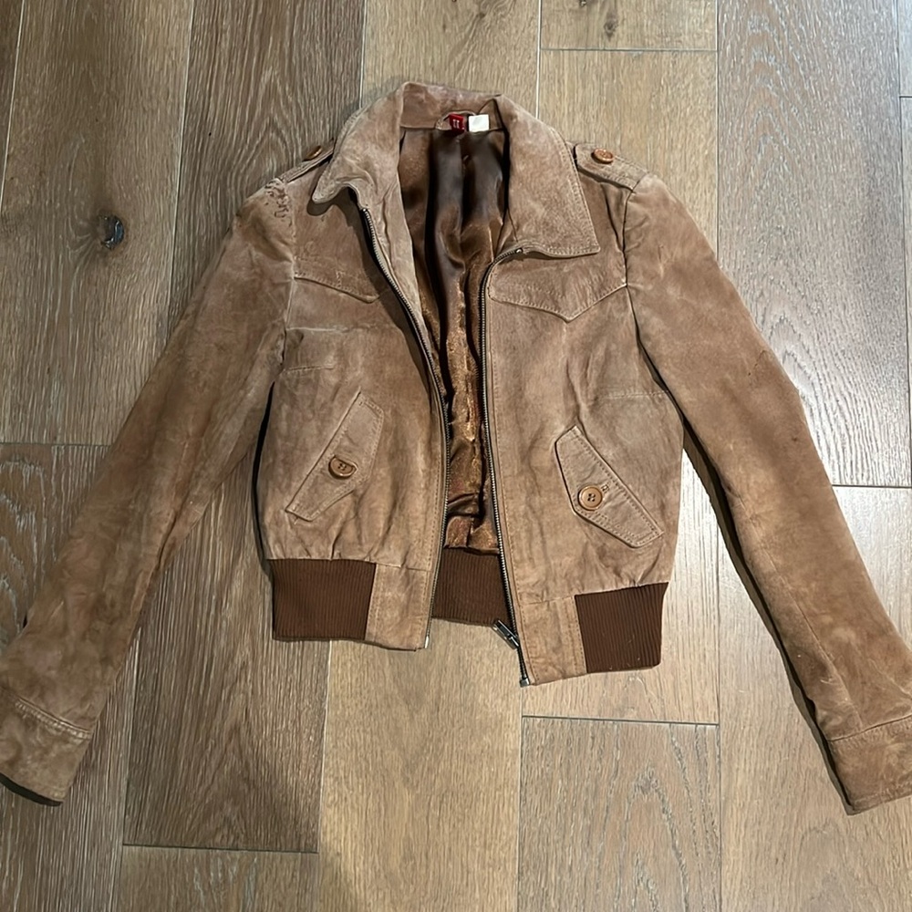 H&M suede leather jacket